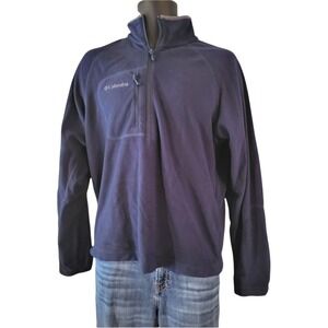 Columbia Mens Sz M Navy Blue Half Zip Fleece Pullover Sweater‎ Winter Outdoor